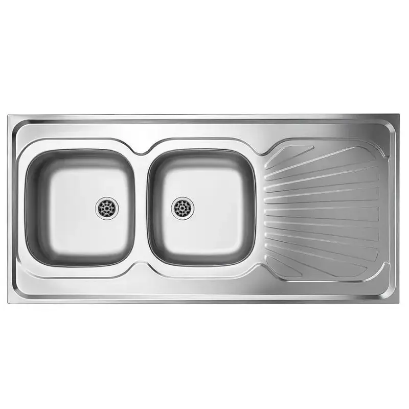 سینک ظرفشویی  روکار استیل البرز سایز 60*120 دوقلو پرسی